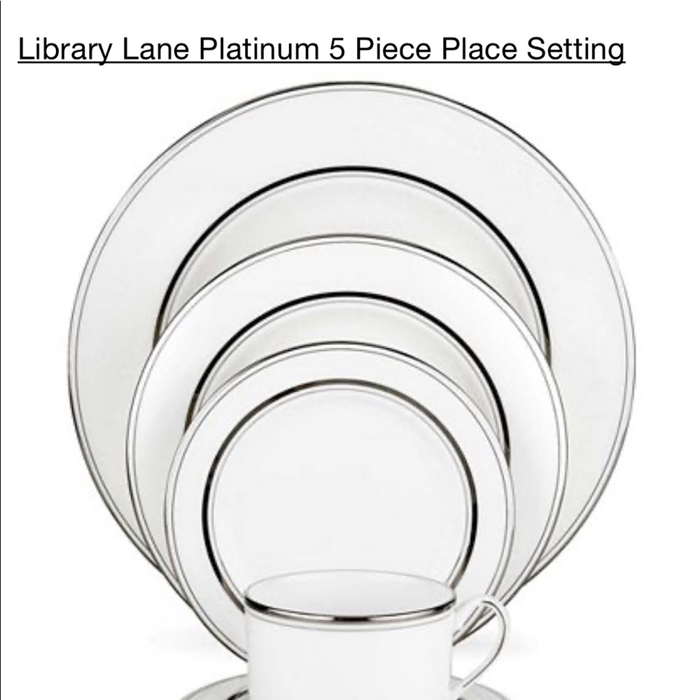Kate Spade Library Lane Platinum 5 piece setting